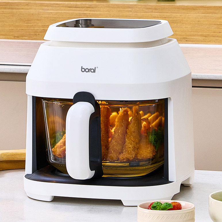 보랄 글라스 에어프라이어 5L, 화이트계열, BR-D600AF