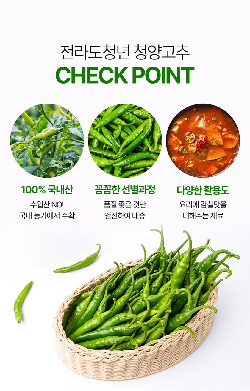 전라도청년 국내산 청양고추, 상, 1kg, 1박스