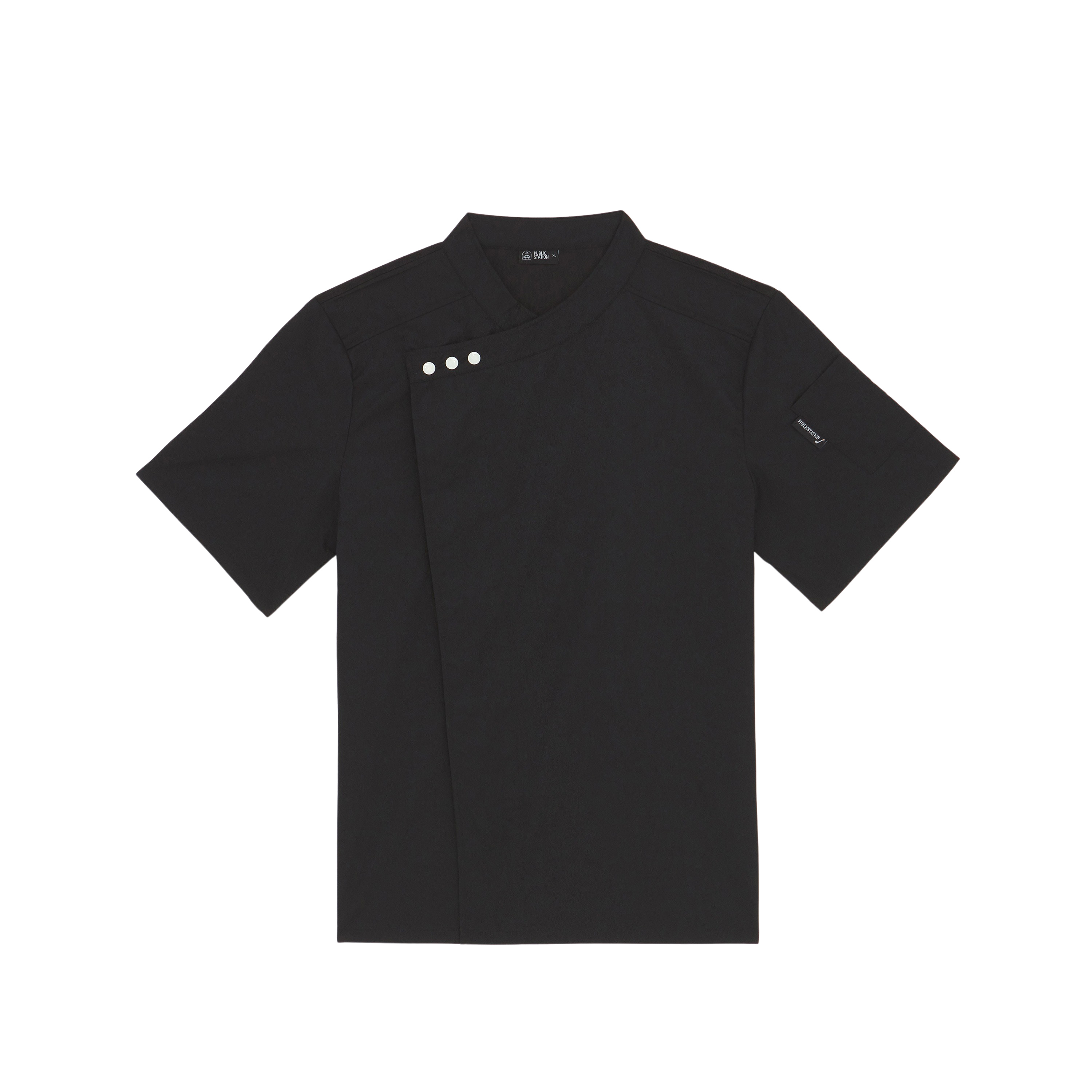 퍼블릭스테이션 비비드 반팔 조리복, 블랙, 2XL, 1개