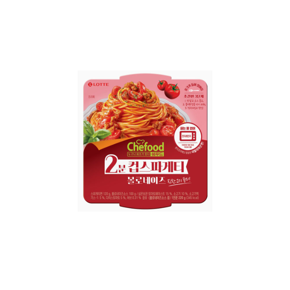 롯데 쉐푸드 2분컵스파게티, 볼로네이즈, 220g, 12개