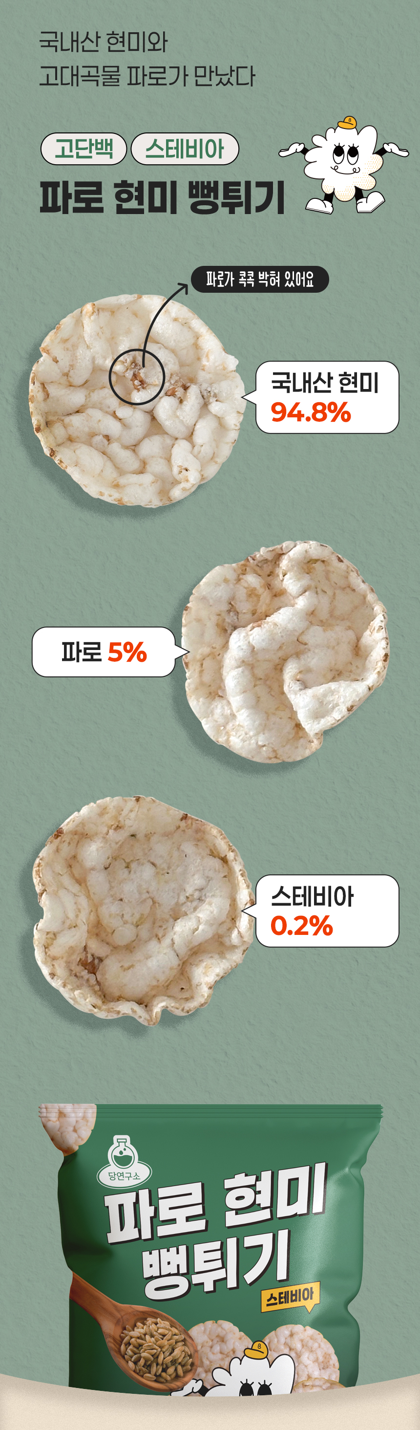 당연구소 스테비아 파로 현미 뻥튀기, 35g, 5봉 상세 이미지 3