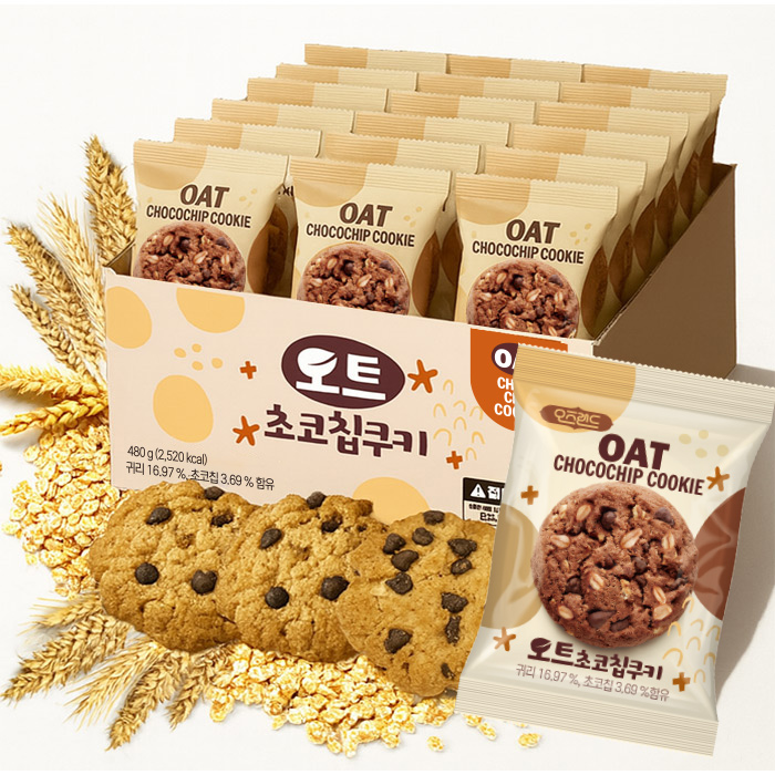 [토스쇼핑] 오즈랜드 오트 초코칩쿠키, 480g, 1개