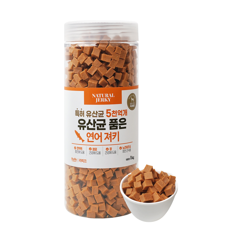 라피끄 강아지 유산균 품은 져키, 연어, 1kg, 1개 상품 이미지 1