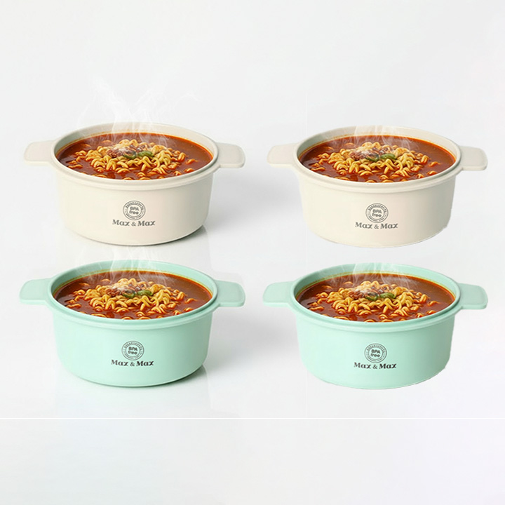 [토스쇼핑] 맥스 앤 맥스 전자레인지 라면 용기, 아이보리 1L 2개 + 민트 1L 2개, 4개