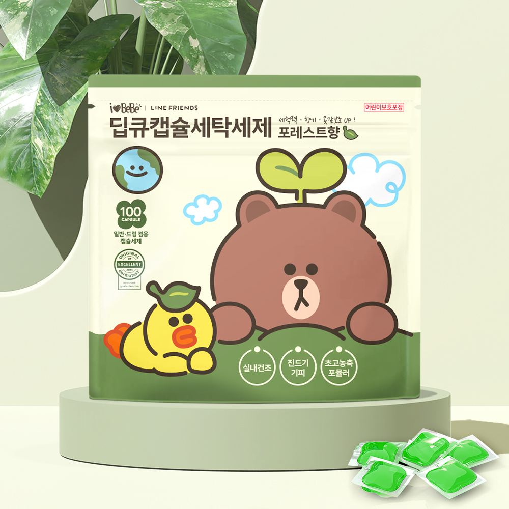 라인프렌즈 포레스트 고농축 캡슐세제 100개입