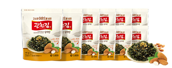 광천김 고소한 아몬드를 넣은 김자반, 40g, 10봉