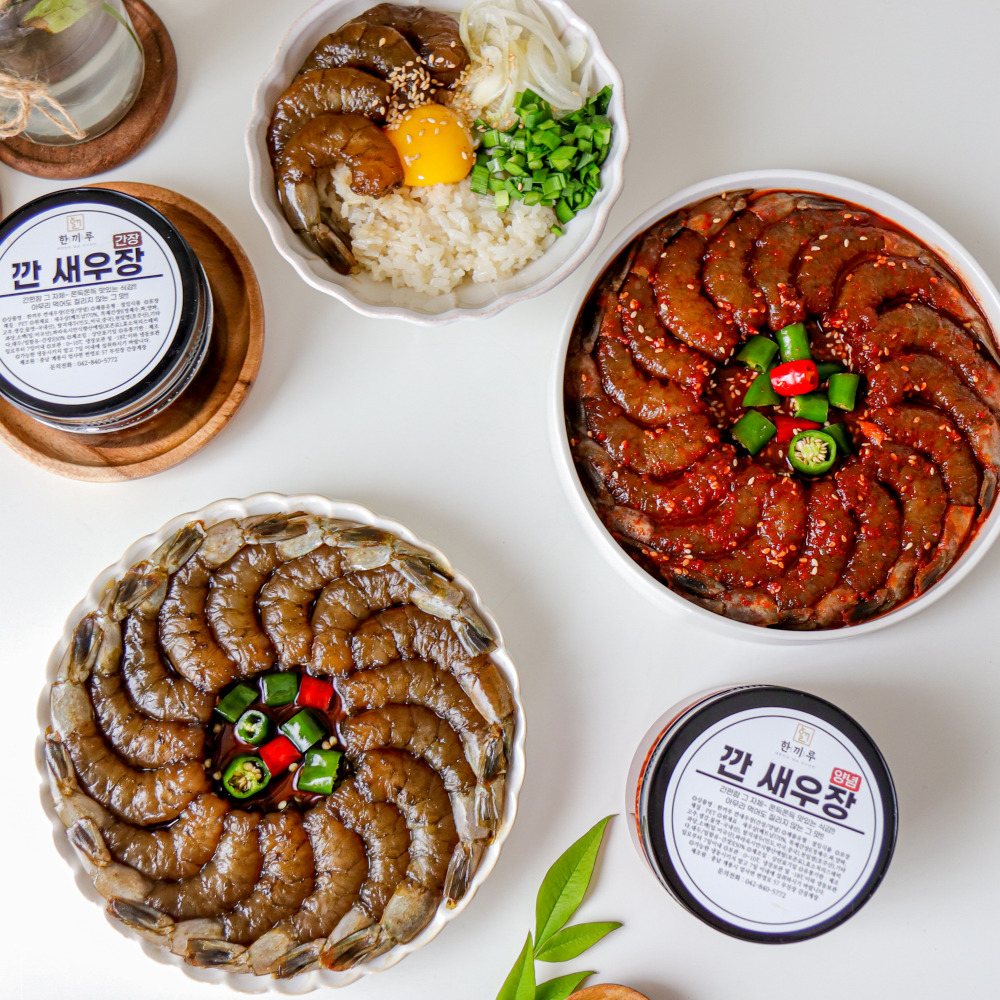 한끼루 깐새우장, 간장 350g 1개 + 양념 350g 1개, 2개