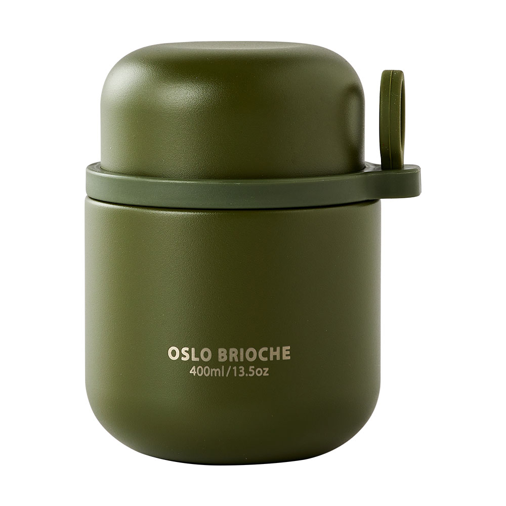 오슬로 브리오슈 스텐 316 보온 도시락, 딥그린, 400ml, 1개