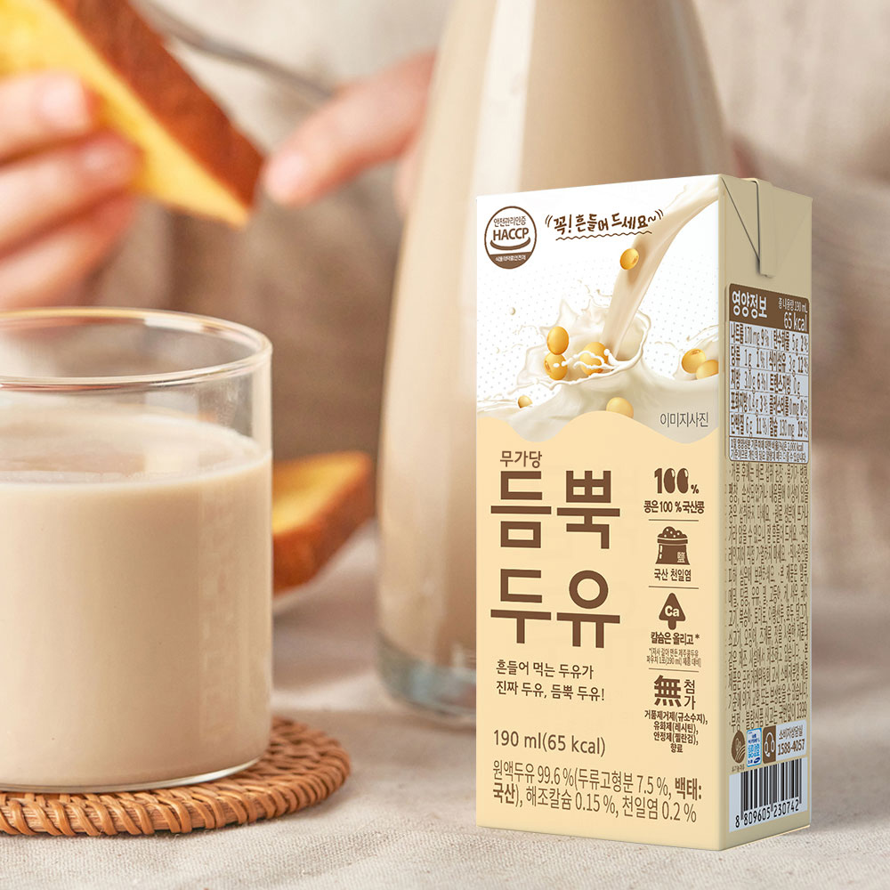 유기농마루 무가당 듬뿍두유, 190ml, 24개 상세 이미지 3