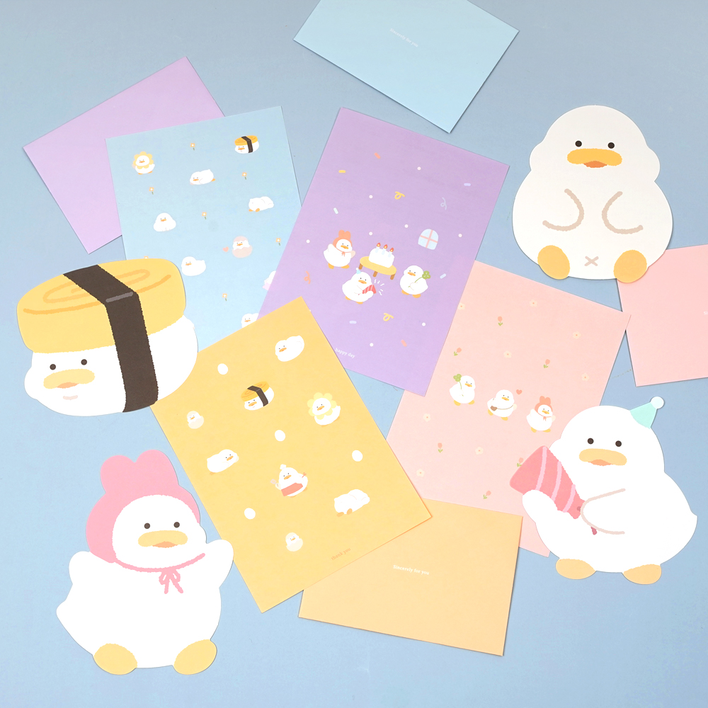 포포팬시 뚱오리 편지지 세트 YPC-4475, 혼합4개, 1세트
