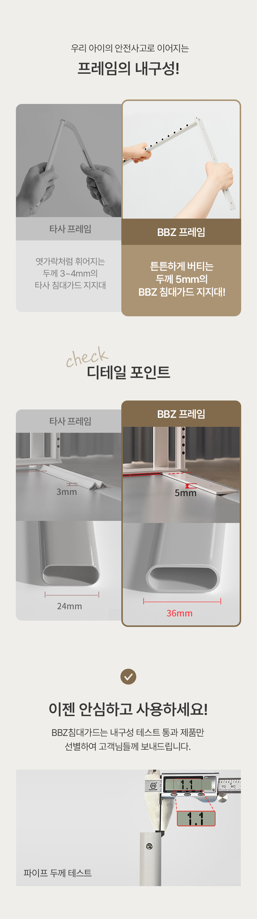 BBZ 아기 낙상방지 침대가드, V3침대가드-52CM, 화이트, 1개 상세 이미지 6