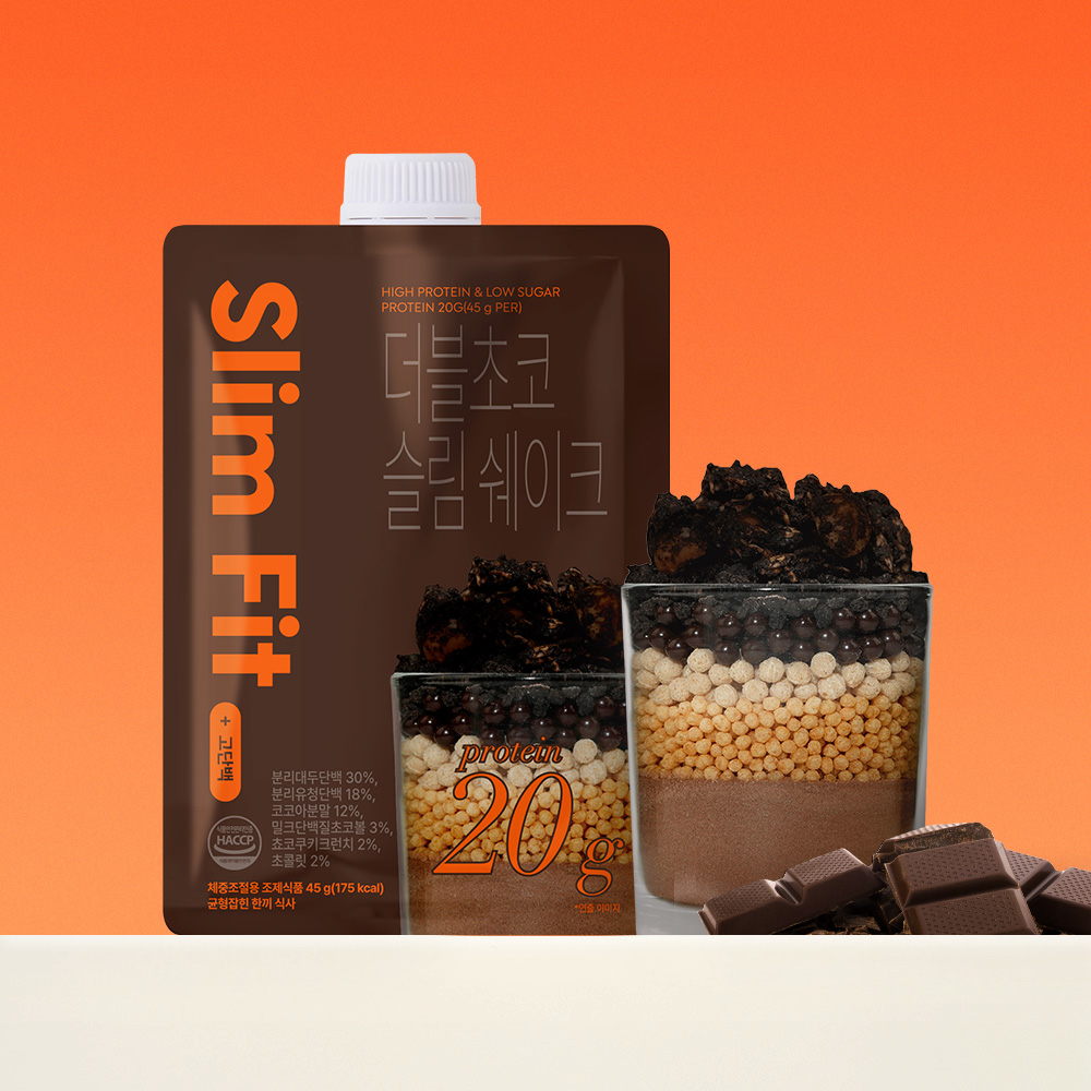 익스트림 단백질 20g 슬림쉐이크, 더블초코, 45g, 7포, 2세트 상품 이미지 3