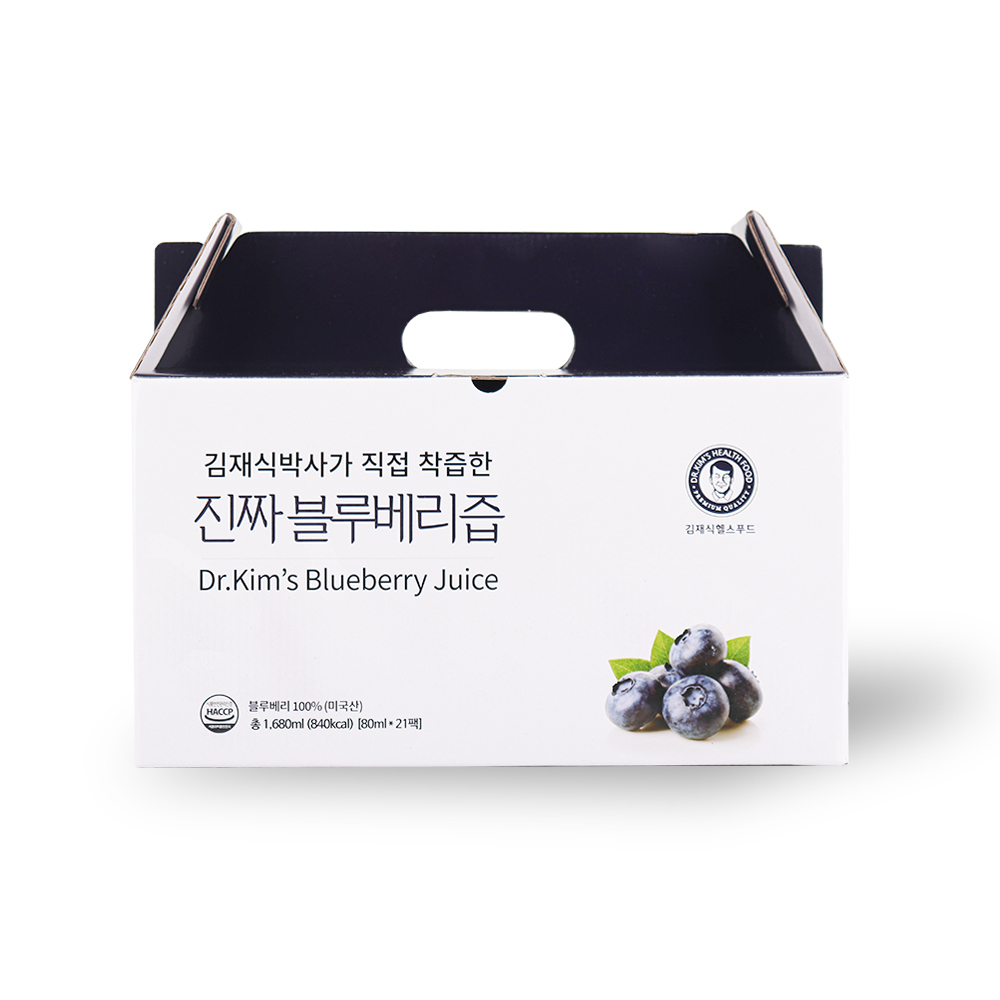 김재식헬스푸드 진짜 블루베리즙 80ml 21팩 1박스