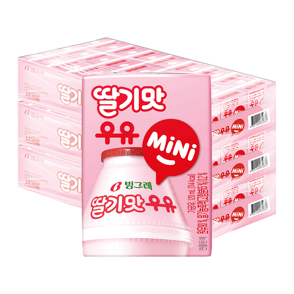 빙그레 멸균우유, 딸기맛, 120ml, 72개