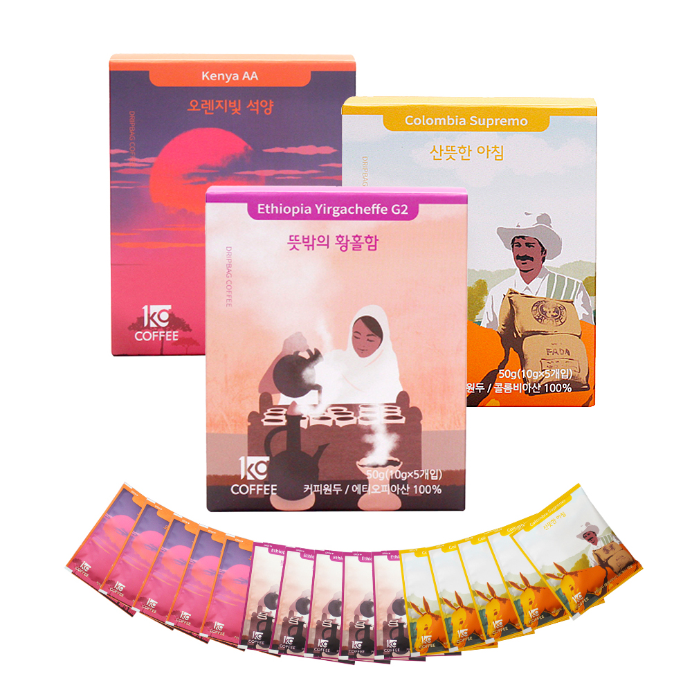 1킬로커피 드립백 커피 3종 15개