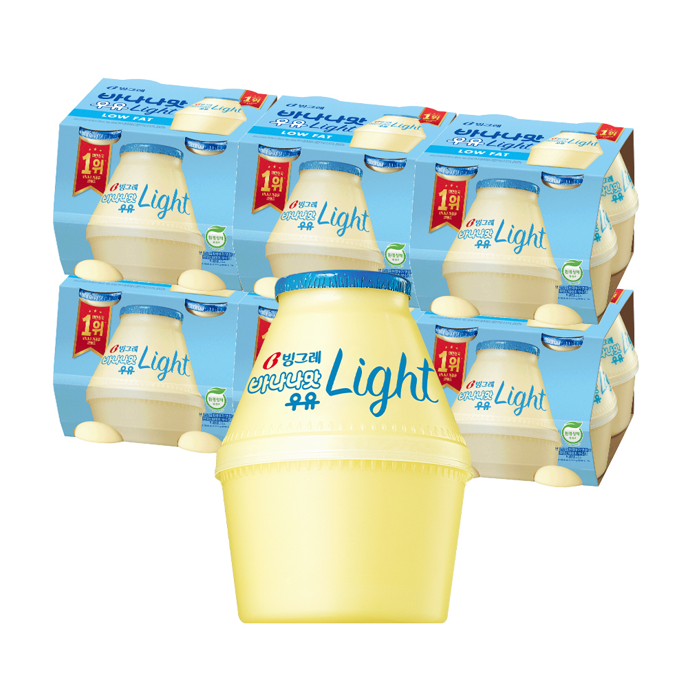 빙그레 바나나맛 우유 라이트, 240ml, 24개