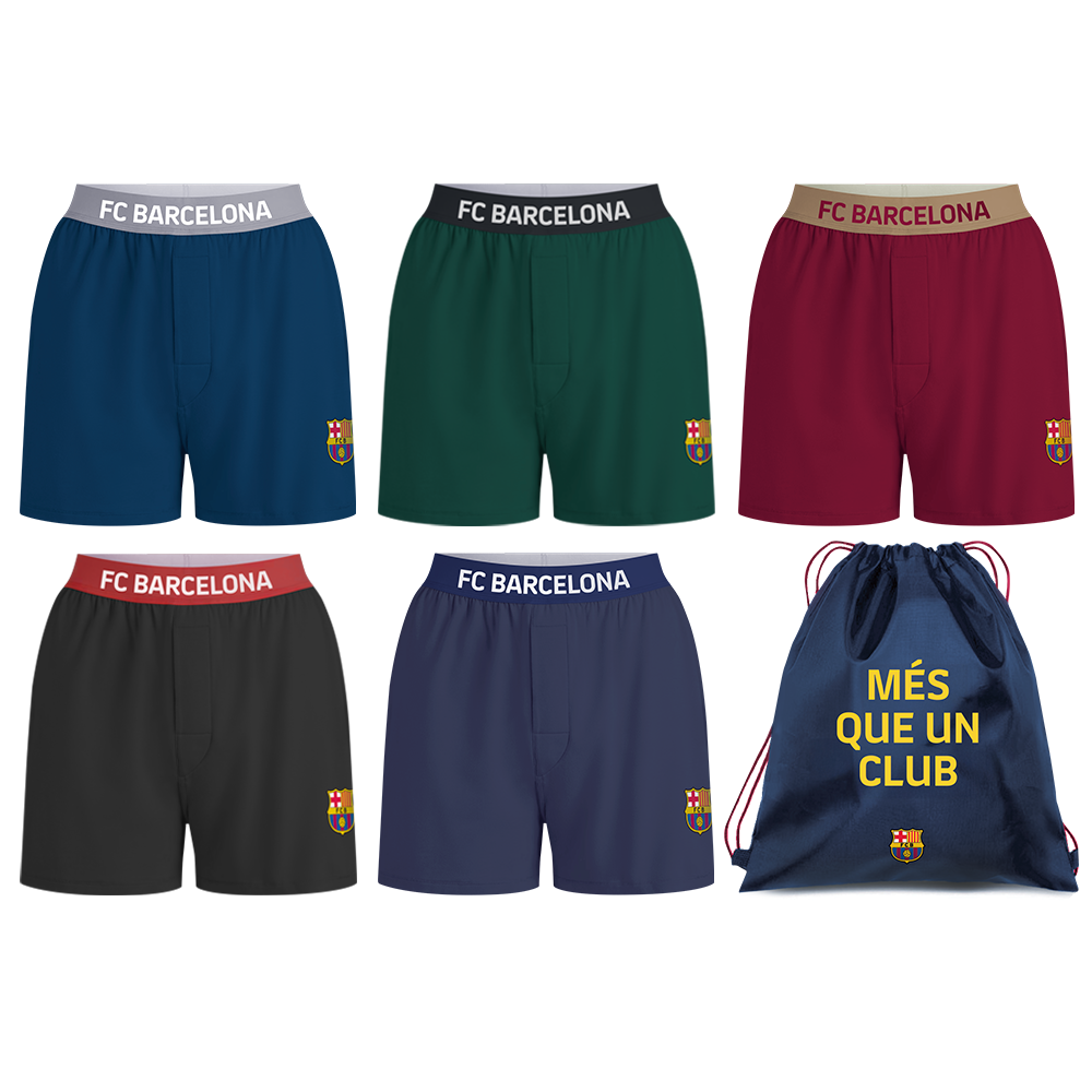 FC바르셀로나 프리미엄 사각 트렁크 5종세트 + 슈즈백 1개
