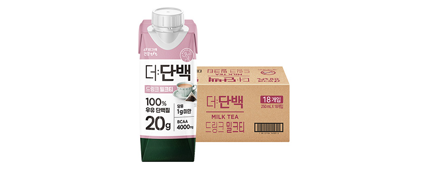 빙그레 더단백 드링크, 밀크티맛, 250ml, 18개