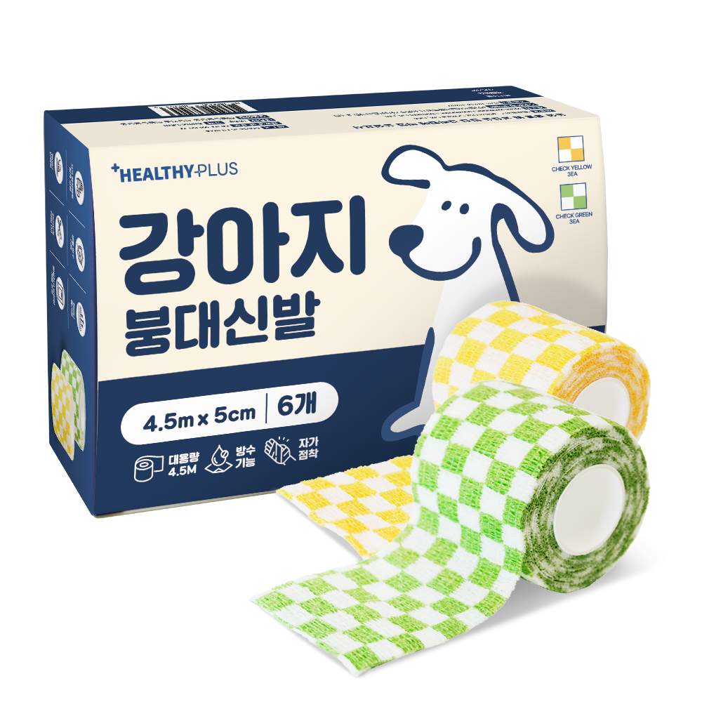 헬씨플러스 강아지 붕대신발, 5cmx4.5m, 6개입, 1개