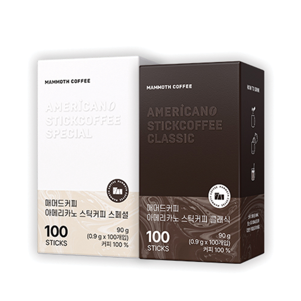 매머드 커피 아메리카노 스틱미니 클래식 + 스페셜, 180g, 200스틱, 1세트 상세 이미지 2