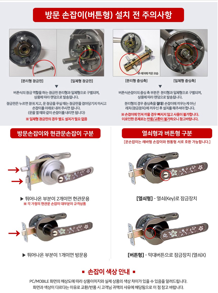 엠프라이스 방문손잡이 버튼형, 그레이, 1개 상세 이미지 4