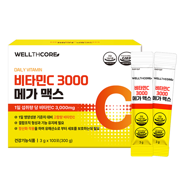 웰스코어 비타민C 3000 메가 맥스, 3g, 100포, 1개