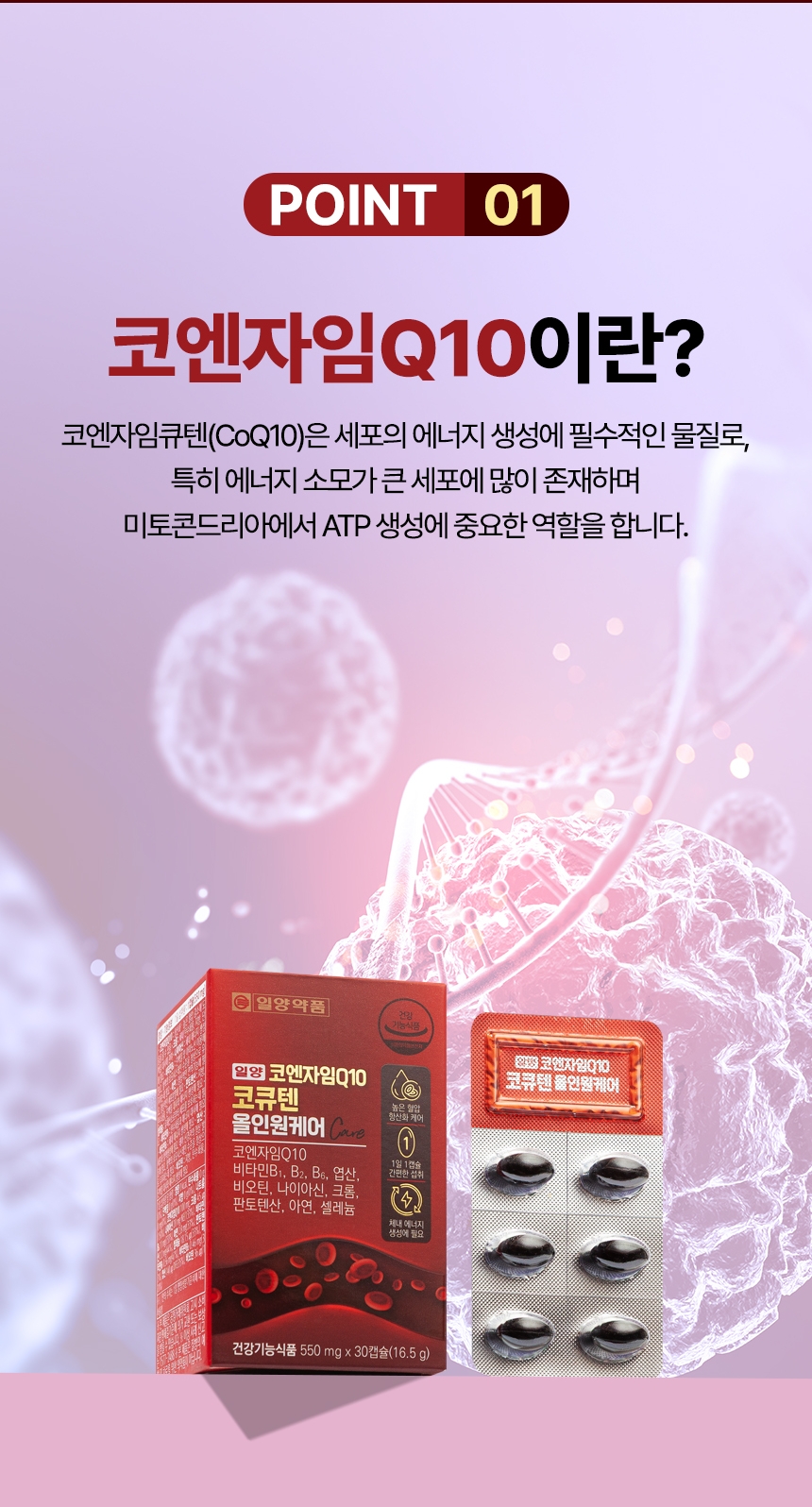 일양 코엔자임Q10 코큐텐 올인원케어, 550mg, 30캡슐, 2박스