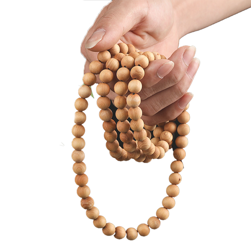 나무 염주 팔찌, 10mm, 마호가니, 2개