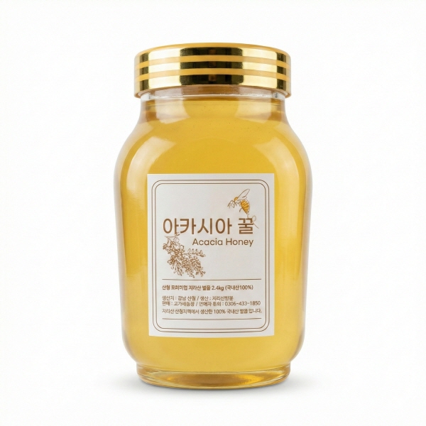 지리산 자연벌꿀 아카시아벌꿀, 2.4kg, 2개