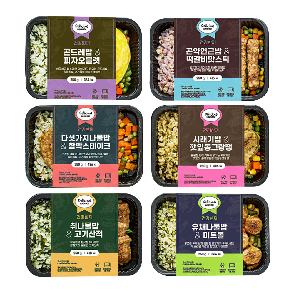 건강한끼 나물밥 도시락 시즌3, 250g, 6팩