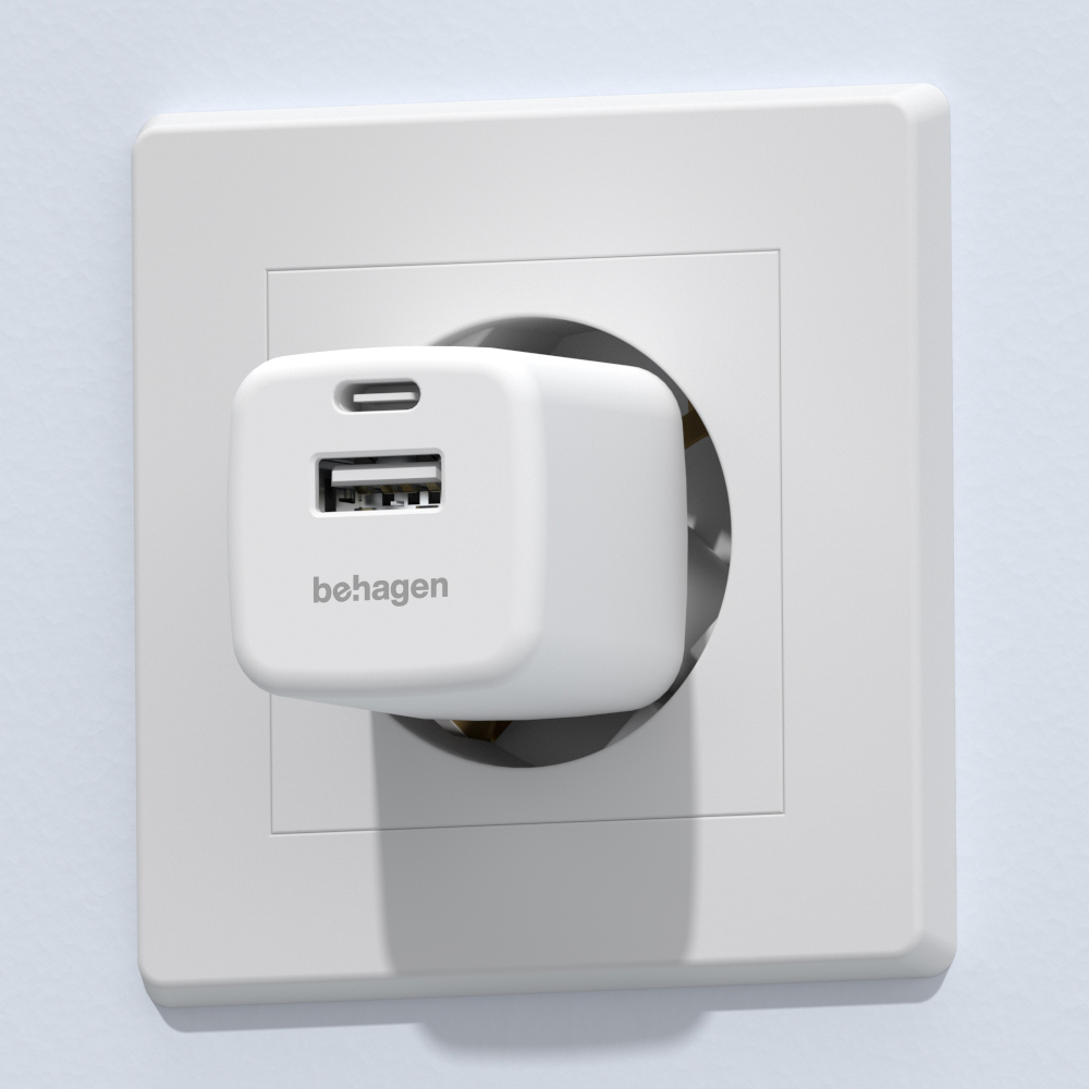 비하겐 ZETTA GaN PD PPS 고속 충전기, TZWC-PD35ACA, 35W, 2포트, 화이트, 1개 상품 이미지 5
