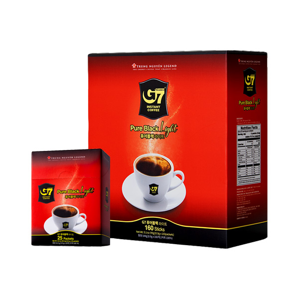g7 퓨어블랙 라이트 커피 160개입 + 25개입 증정