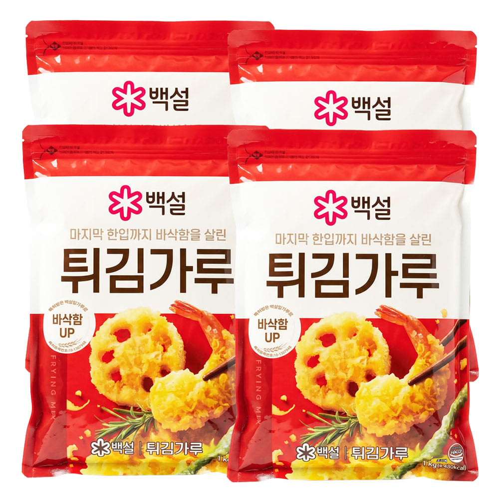 백설 튀김가루, 1kg, 4개