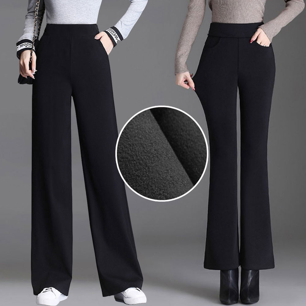 스판 기모 부츠컷 와이드팬츠