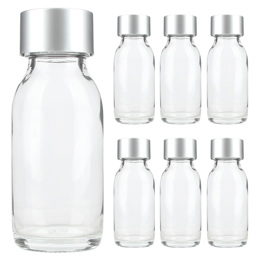공병상회 OS더치60 투명유리병 6P 실버캡 세트, 60ml, 6개