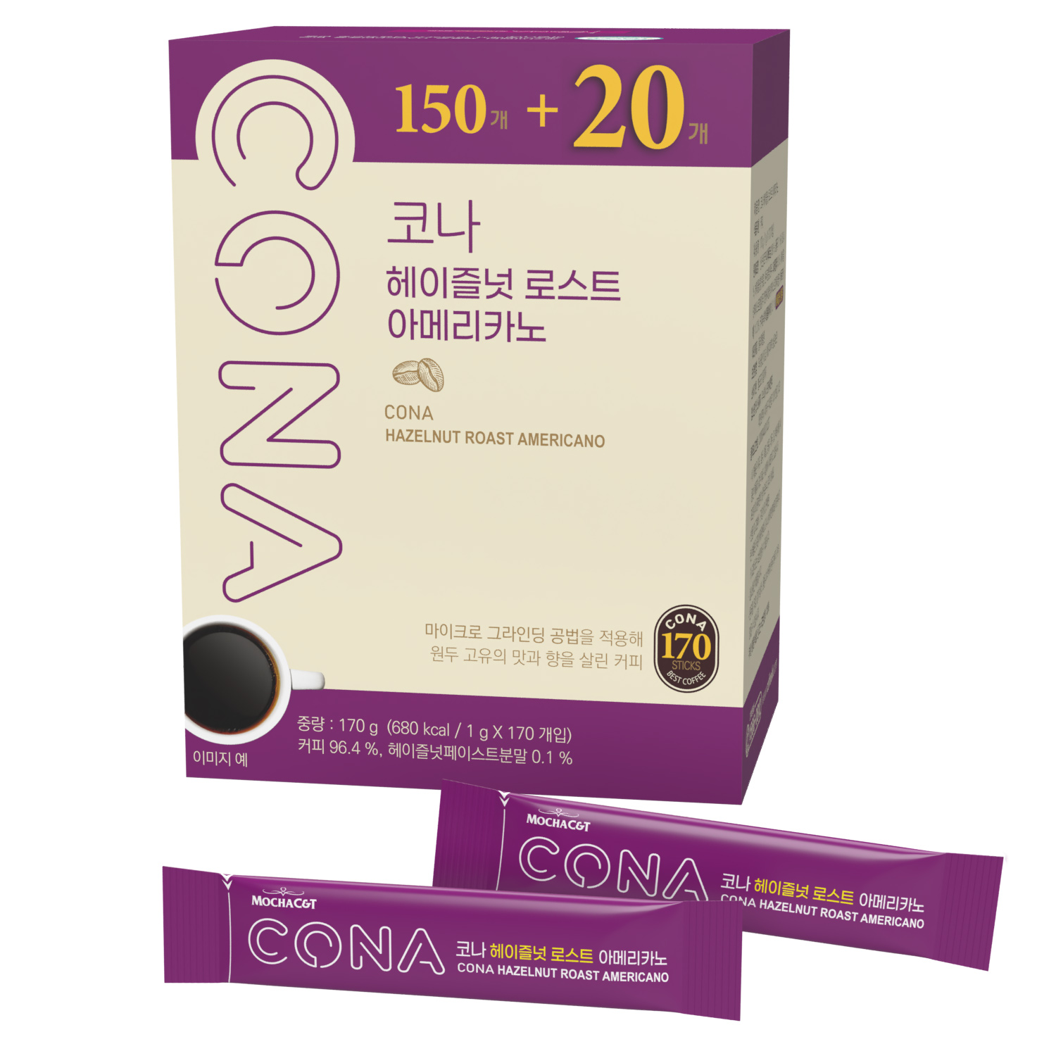 모카C&T 코나 헤이즐넛 로스트 아메리카노, 1g, 170개