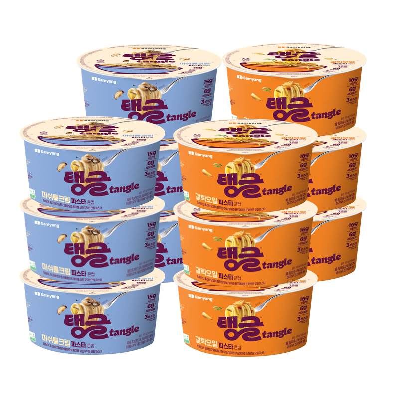 삼양 큰컵 탱글파스타 갈릭오일 6개 + 머쉬룸크림 6개