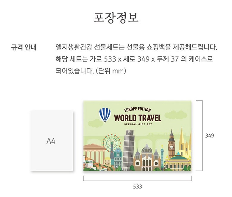LG생활건강 유럽트레블 뉴월드에디션 명절 선물세트, 쇼핑백 포함, 9세트 상세 이미지 3