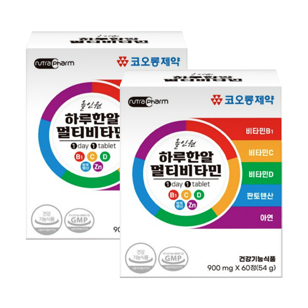 코오롱제약 올인원 하루한알 멀티비타민, 900mg, 60정, 2박스 상품 이미지 1