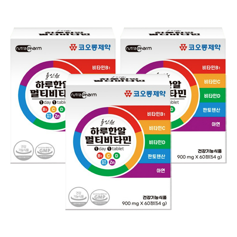 코오롱제약 올인원 하루한알 멀티비타민, 900mg, 60정, 3박스 상품 이미지 1