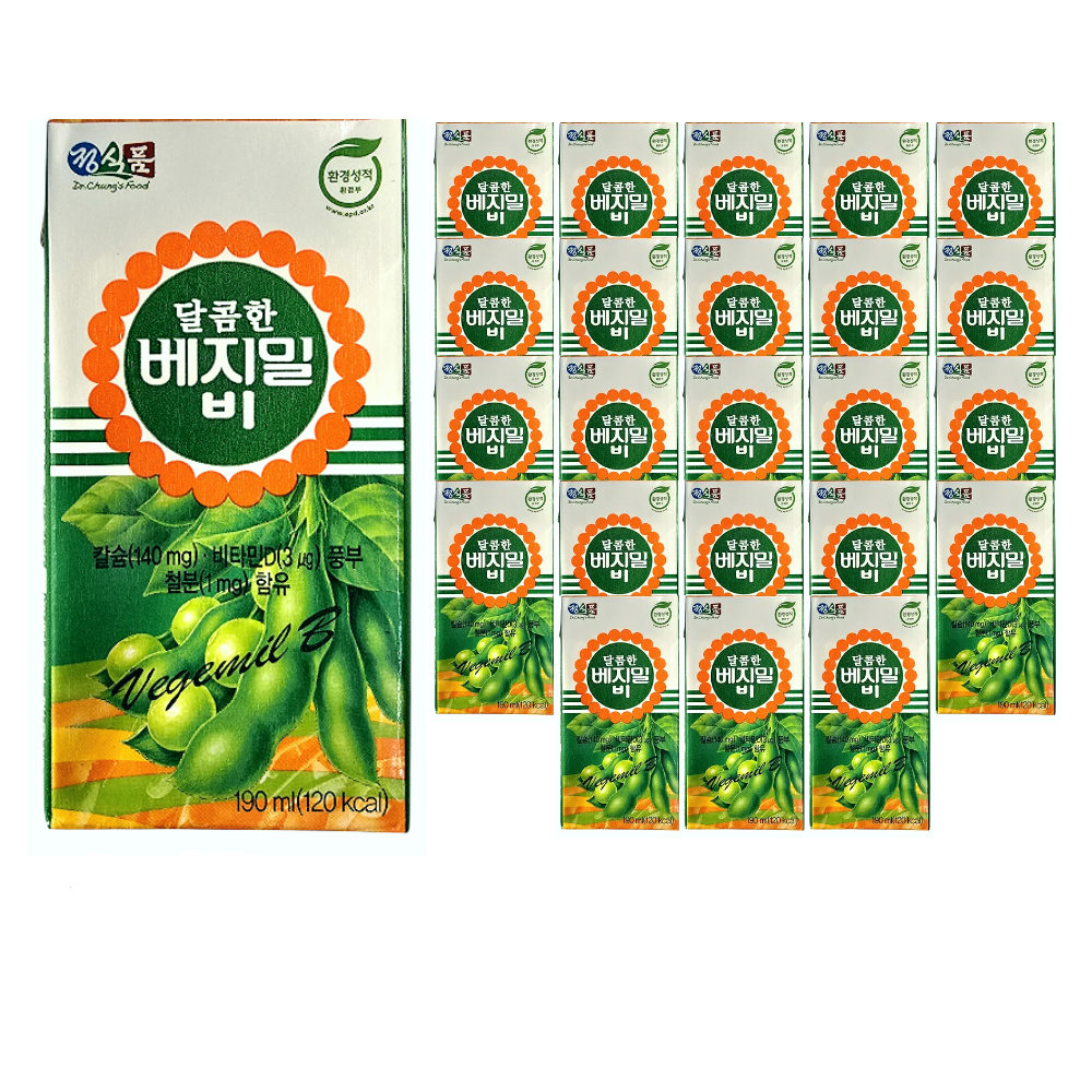 정식품 달콤한 베지밀 비, 190ml, 24개