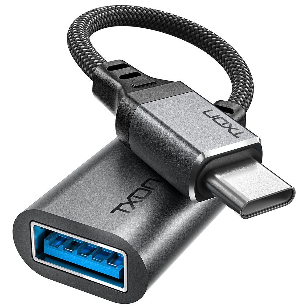 티엑스온 USB C to A 3.0 OTG 젠더 케이블, 그레이+블랙, 0.6m, 1개