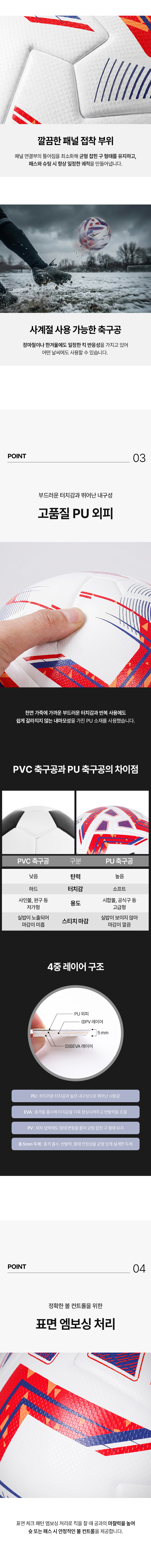 프로스펙스 타이푼블레이즈 PU 축구공, 5호, 1개 상세 이미지 3