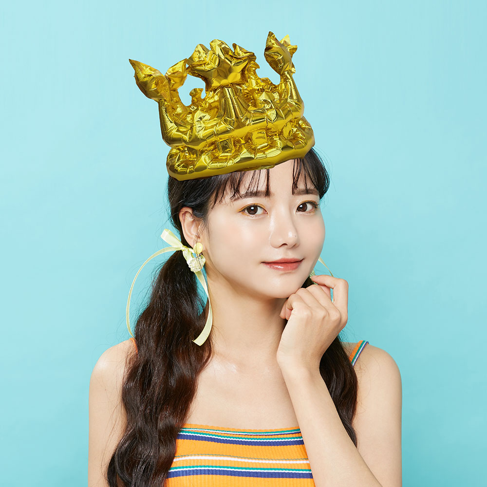 왕관 호일 풍선, 골드, 1개