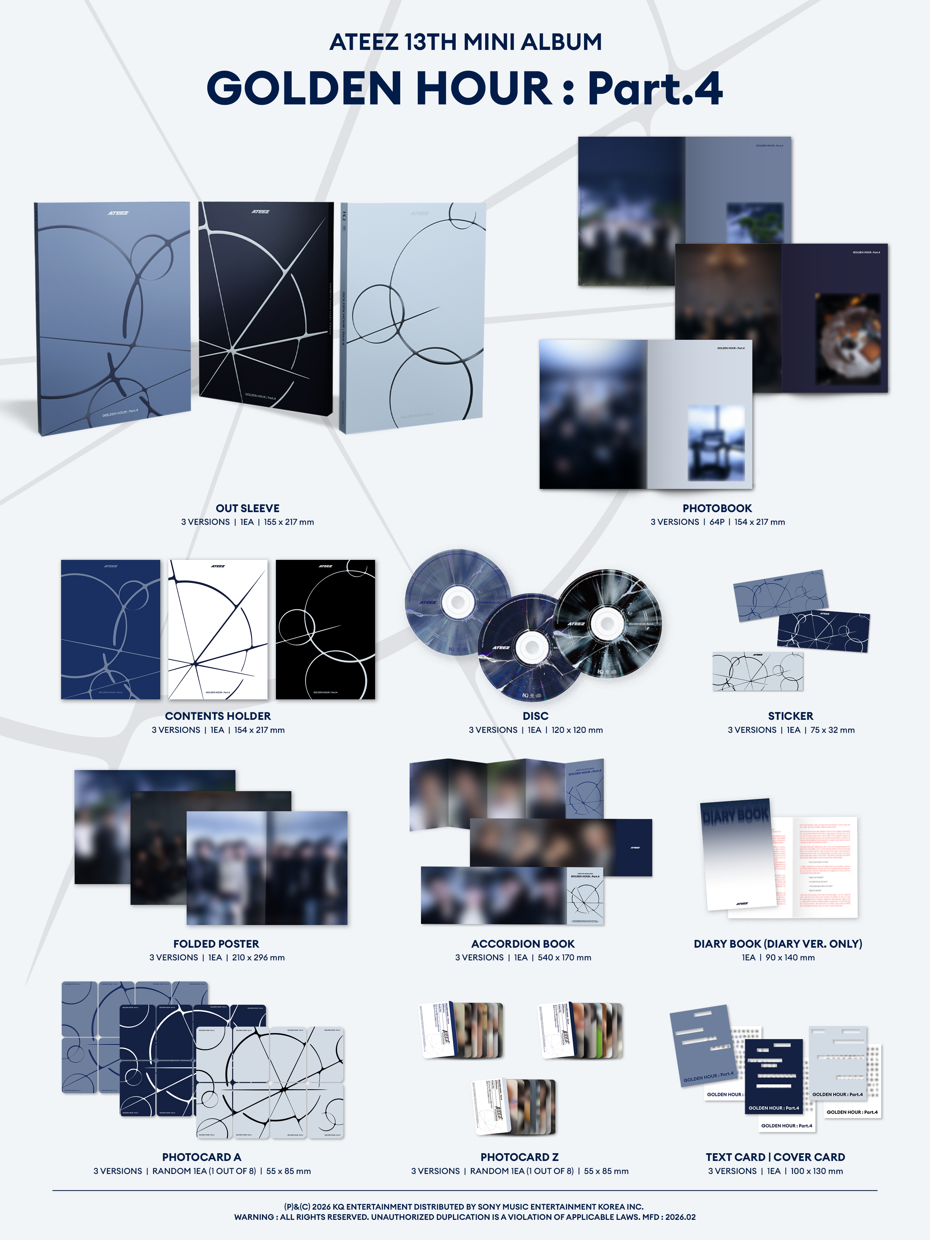 KQ ENTERTAINMENT ATEEZ GOLDEN HOUR Part.4 13TH MINI ALBUM, Z Ver 상세 이미지 1
