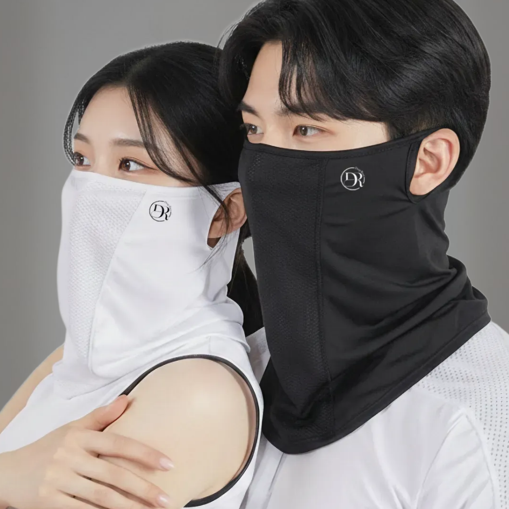 딥루트 자외선차단 러닝마스크, 화이트+블랙, 2개