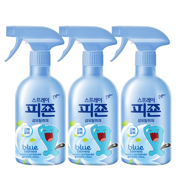 스프레이 피죤 섬유탈취제 강력탈취, 블루비앙카, 430ml, 3개