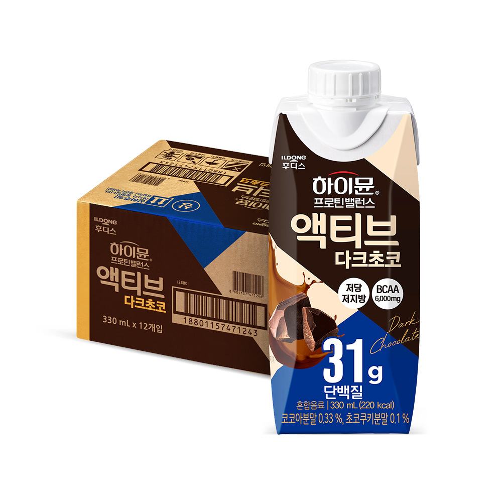 하이뮨 프로틴밸런스 액티브 다크초코 330ml 12개