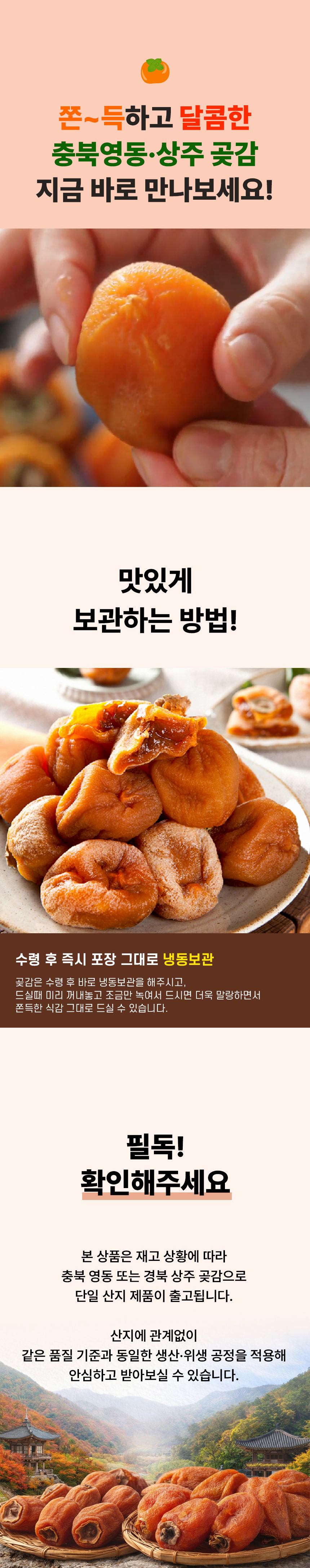 달콤쫀득 영동 상주 햇곶감, 500g, 1봉 상세 이미지 4