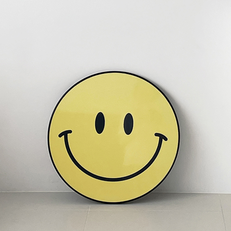 베베데이 라운드 접이식 좌식 원형 밥상, 스마일, 600x600x275mm, 1개